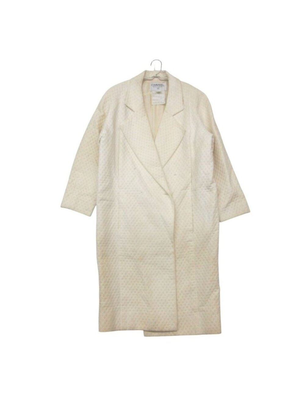 Chanel Coat Quilted Long Chesterfield Ivory